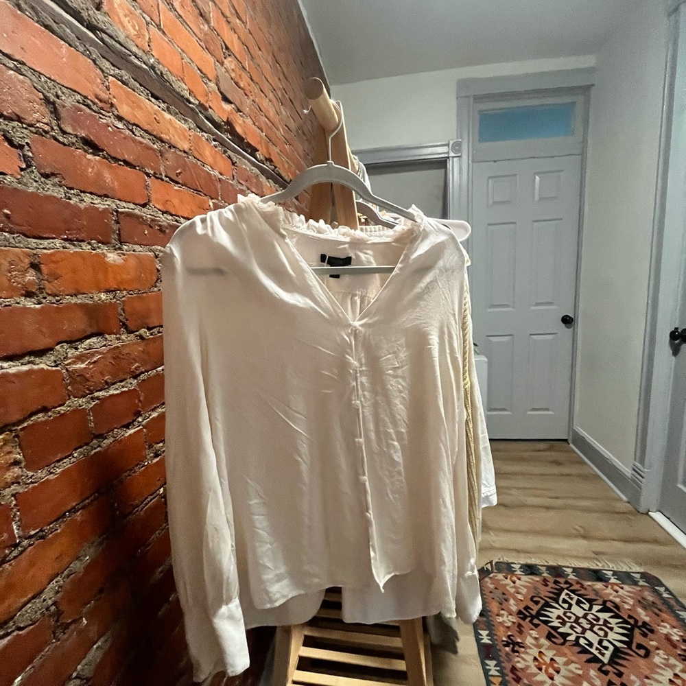 Elegant J Crew Silk White Blouse